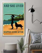 She Lived Happily Surfing Bernese Mountain Dog 11x17 Poster lifestyle-poster-1