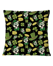 Pit Bull Clover And Coin St Patrick's Day Square Pillowcase thumbnail
