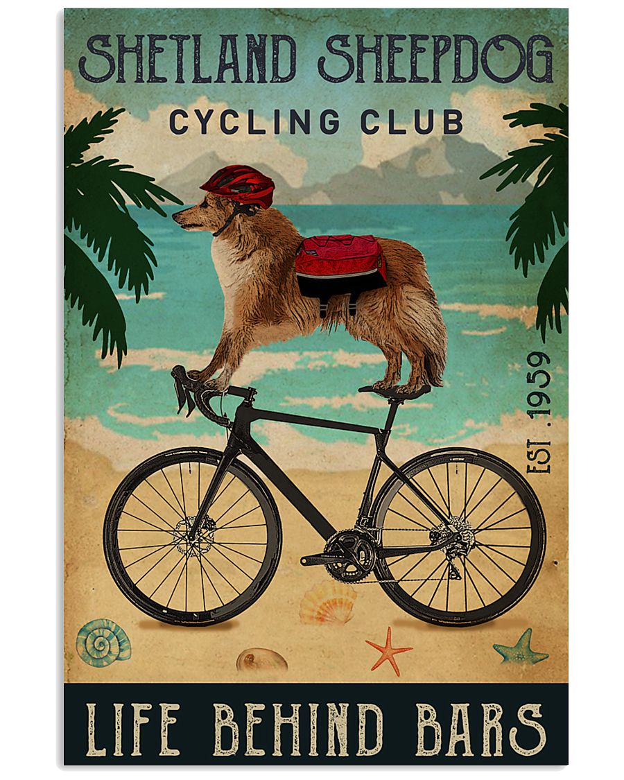 Cycling Club Shetland Sheepdog 11x17 Poster