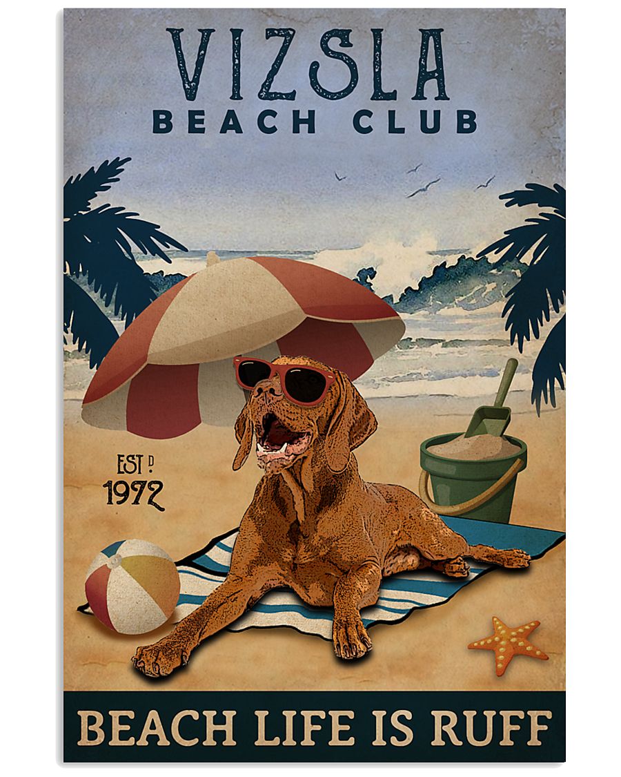 Vintage Beach Club Is Vizsla 11x17 Poster