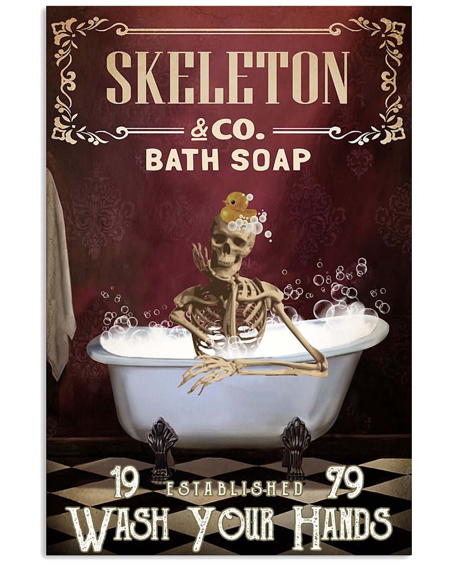 Red Bath Soap Skeleton 11x17 Poster