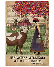 Catchphrase Works Willingly Hand Cattle Farm Girl 11x17 Poster front