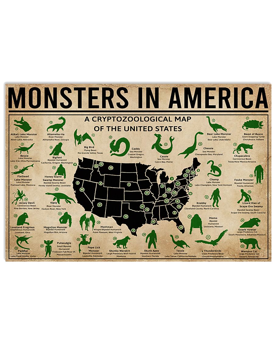 Monsters In America Bigfoot 17x11 Poster