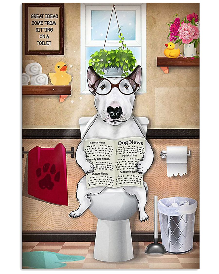 Bull Terrier Reading Dog News 11x17 Poster