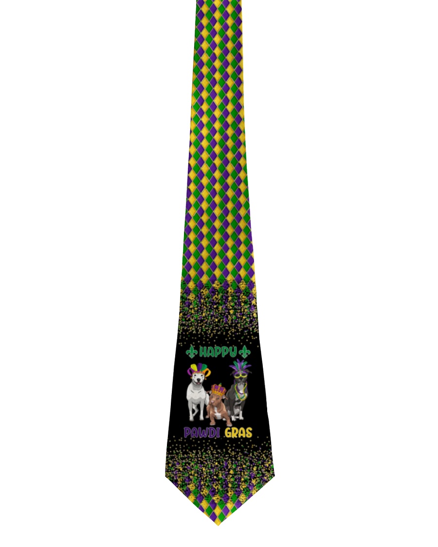 Happy Pawdi Gras Pit Bull Tie