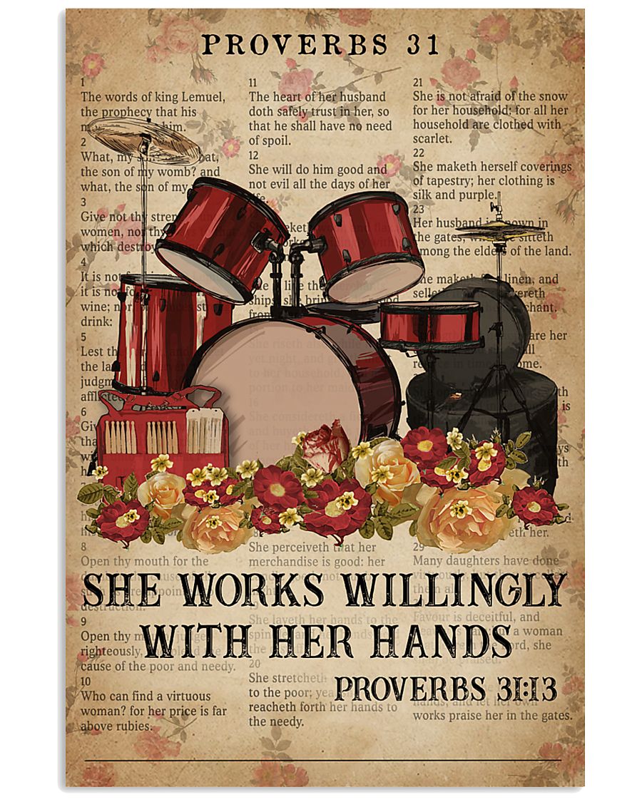Catchphrase Works Willingly With Hand Drum 11x17 Poster