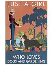Vintage Girl Loves Gardening Bernese Mountain Dog 11x17 Poster front