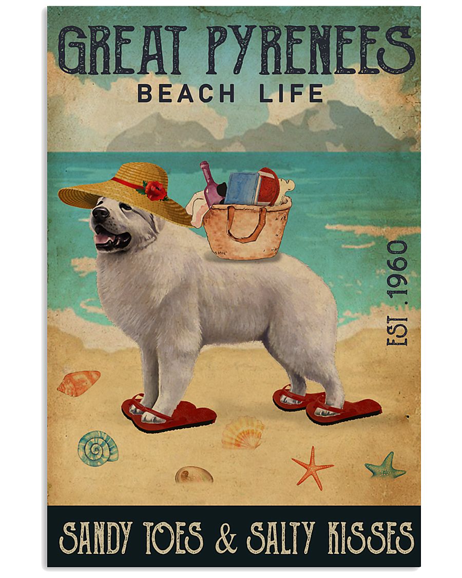 Beach Life Sandy Toes Great Pyrenees 11x17 Poster