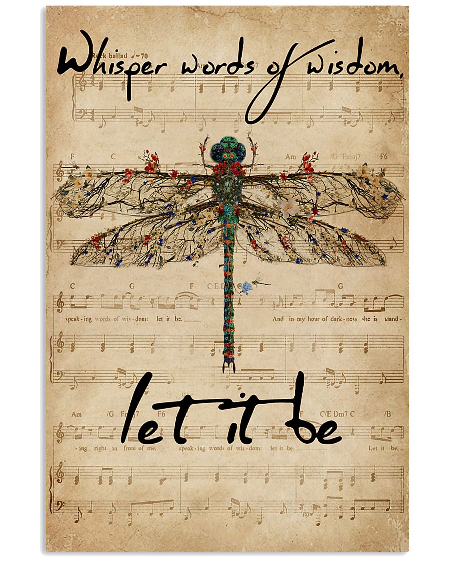 Music Sheet Let It Be Dragonfly 16x24 Poster