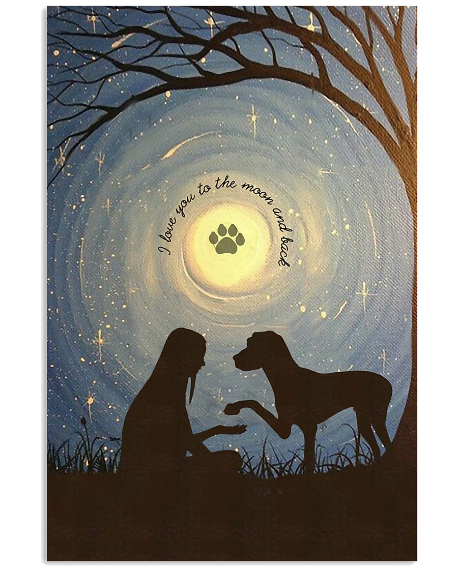 Love You To The Moon Hand Shake Great Dane 11x17 Poster