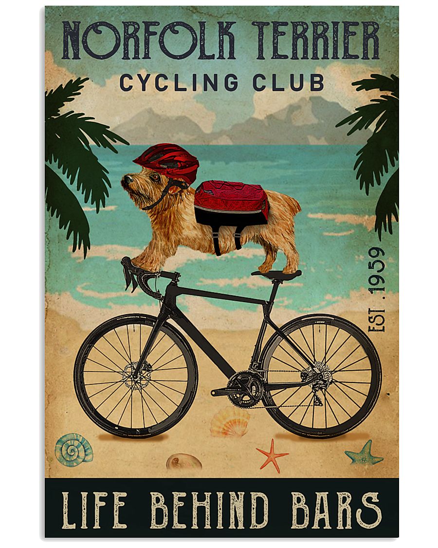 Cycling Club Norfolk Terrier 11x17 Poster