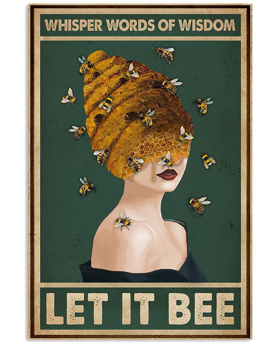 Retro Green Let It Bee 11x17 Poster