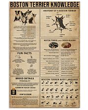 Boston Terrier Knowledge 11x17 Poster front
