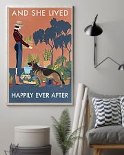 Vintage Lived Happily Gardening German Shepherd 11x17 Poster lifestyle-poster-1
