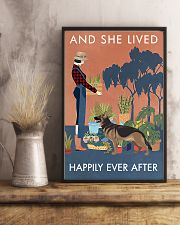 Vintage Lived Happily Gardening German Shepherd 11x17 Poster lifestyle-poster-3