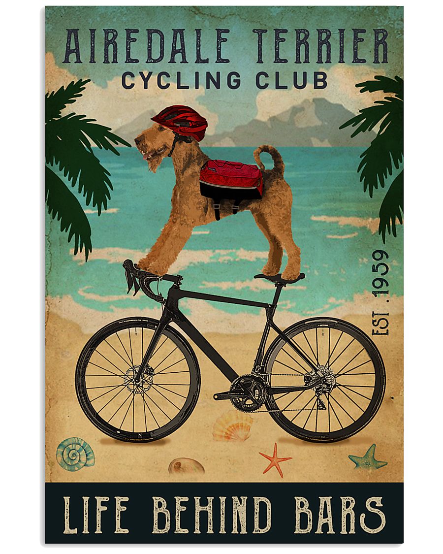 Cycling Club Airedale Terrier 11x17 Poster