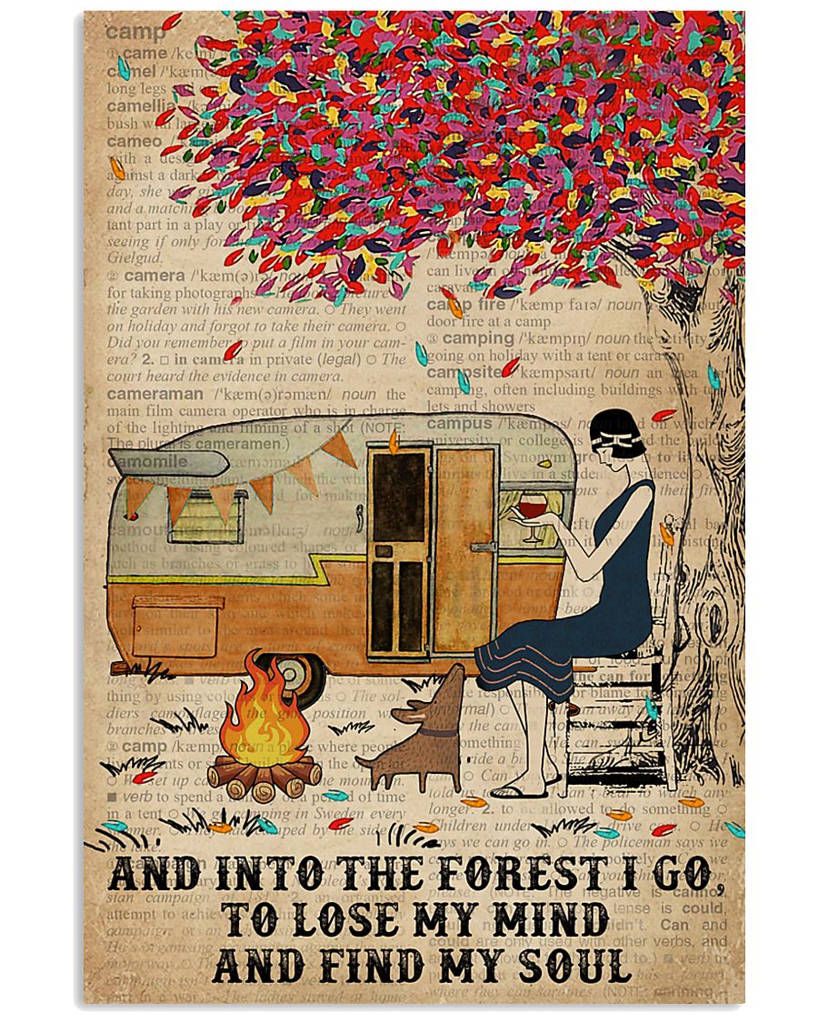 Camping Girl Into The Forest 16x24 Poster
