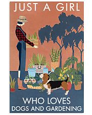 Vintage Just A Girl Loves Gardening Basset Hound 11x17 Poster front