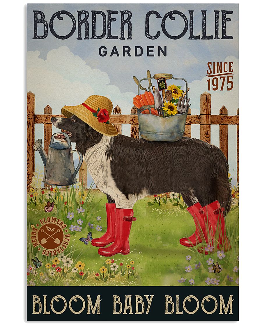 Gardening Bloom Baby Border Collie 16x24 Poster