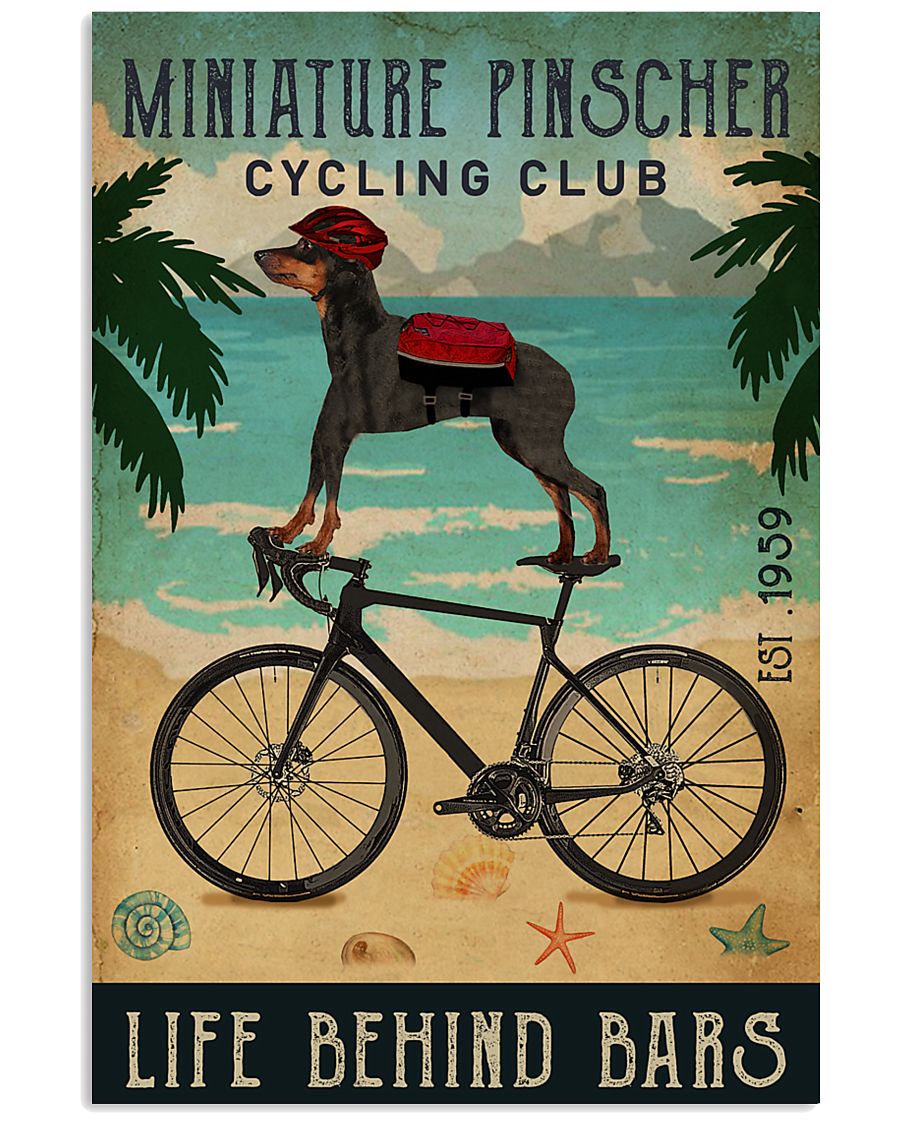 Cycling Club Miniature Pinscher 11x17 Poster