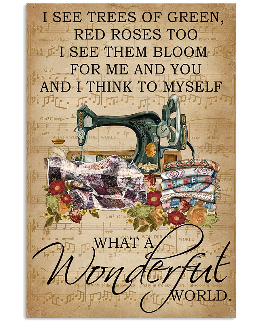 Floral Music Sheet Wonderful World Quilting 11x17 Poster