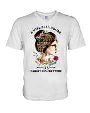 Dangerous Creature Reading V-Neck T-Shirt thumbnail