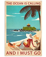Retro Art The Ocean Is Calling Girl And Dogs 11x17 Poster front