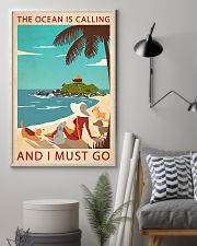 Retro Art The Ocean Is Calling Girl And Dogs 11x17 Poster lifestyle-poster-1