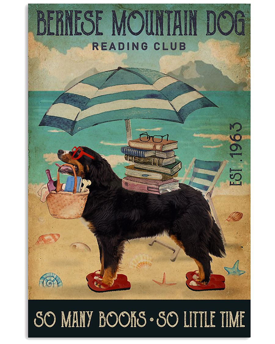 Beach Reading Club Books Bernese Mountain Dog 11x17 Poster