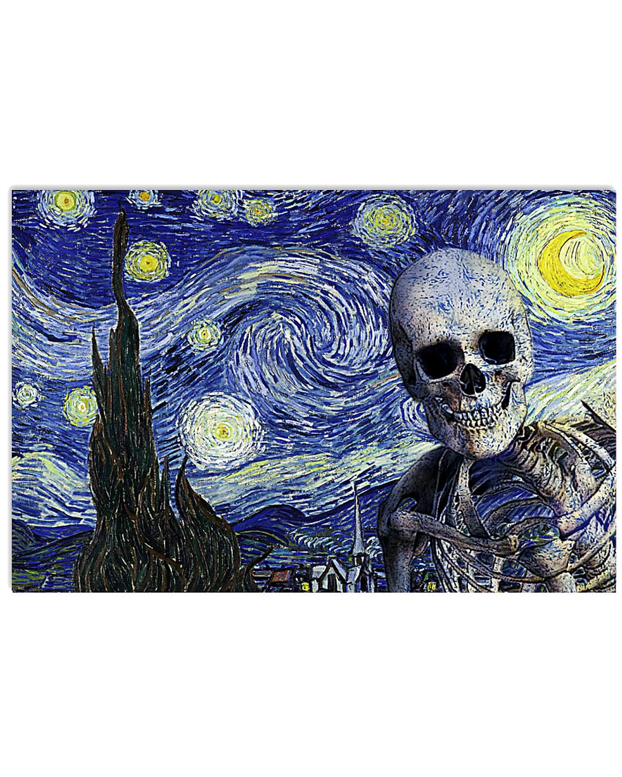 Starry Night Skeleton 17x11 Poster