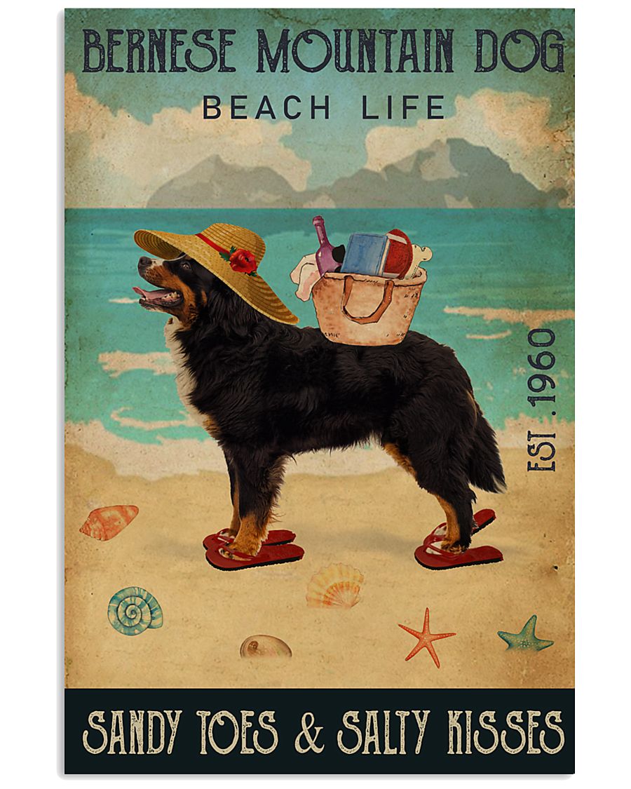 Beach Life Sandy Toes Bernese Mountain Dog 11x17 Poster