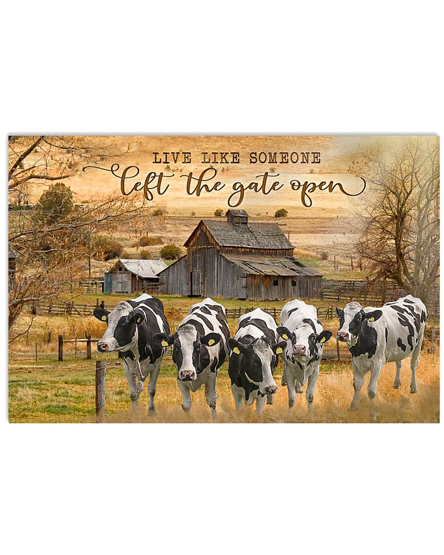 Holstein Friesian cattle Let The Gate Open 17x11 Poster
