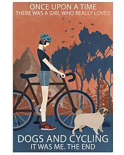 Vintage Girl Once Upon A Time Pug And Cycling 11x17 Poster front