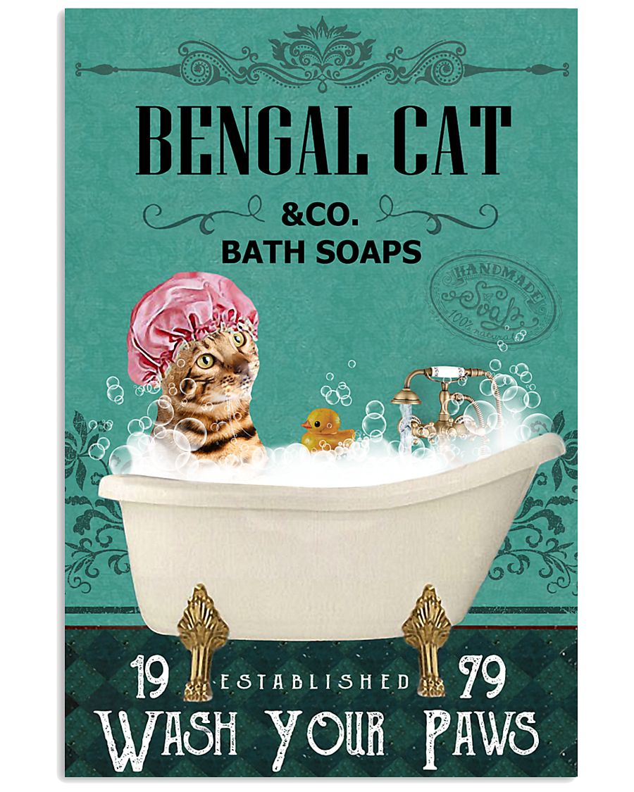 Green Bath Soap Company Bengal Cat 11x17 Poster