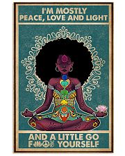 Retro Navy Mostly Peace Black Girl Yoga 11x17 Poster front