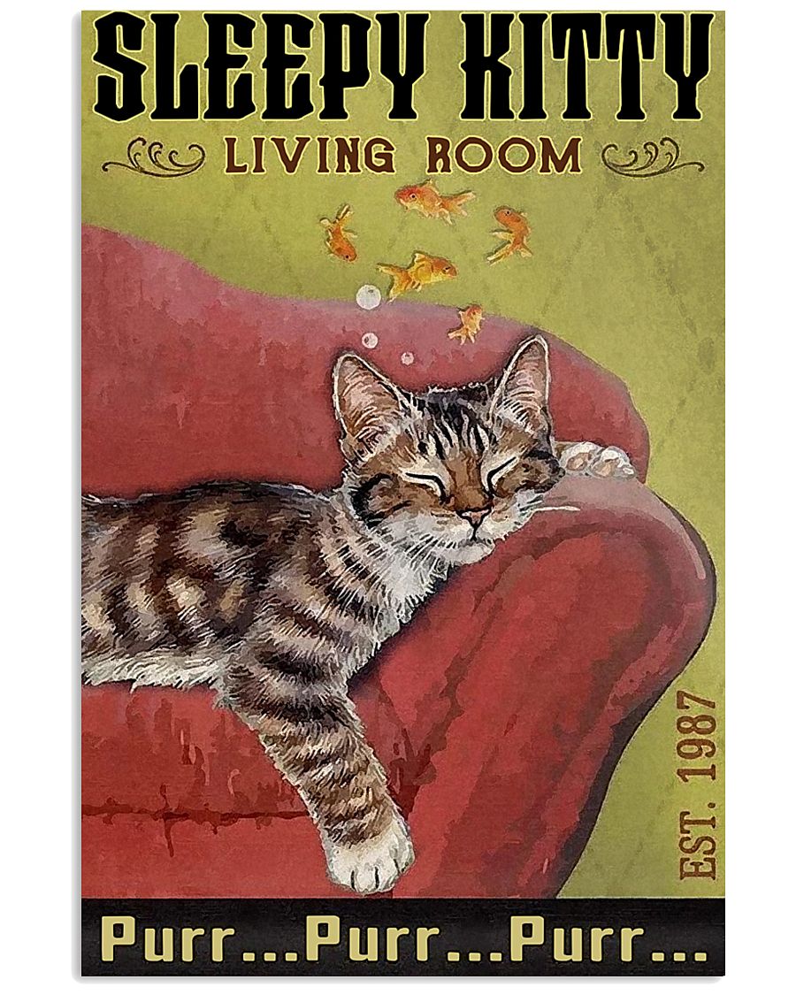 Living Room Cat 11x17 Poster