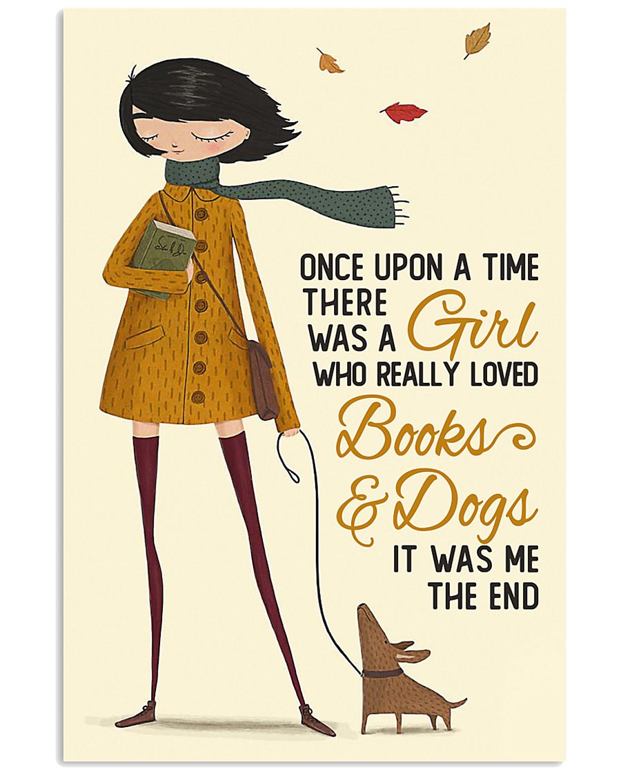 Autumn Girl Once Upon A Time Dog Reading 16x24 Poster
