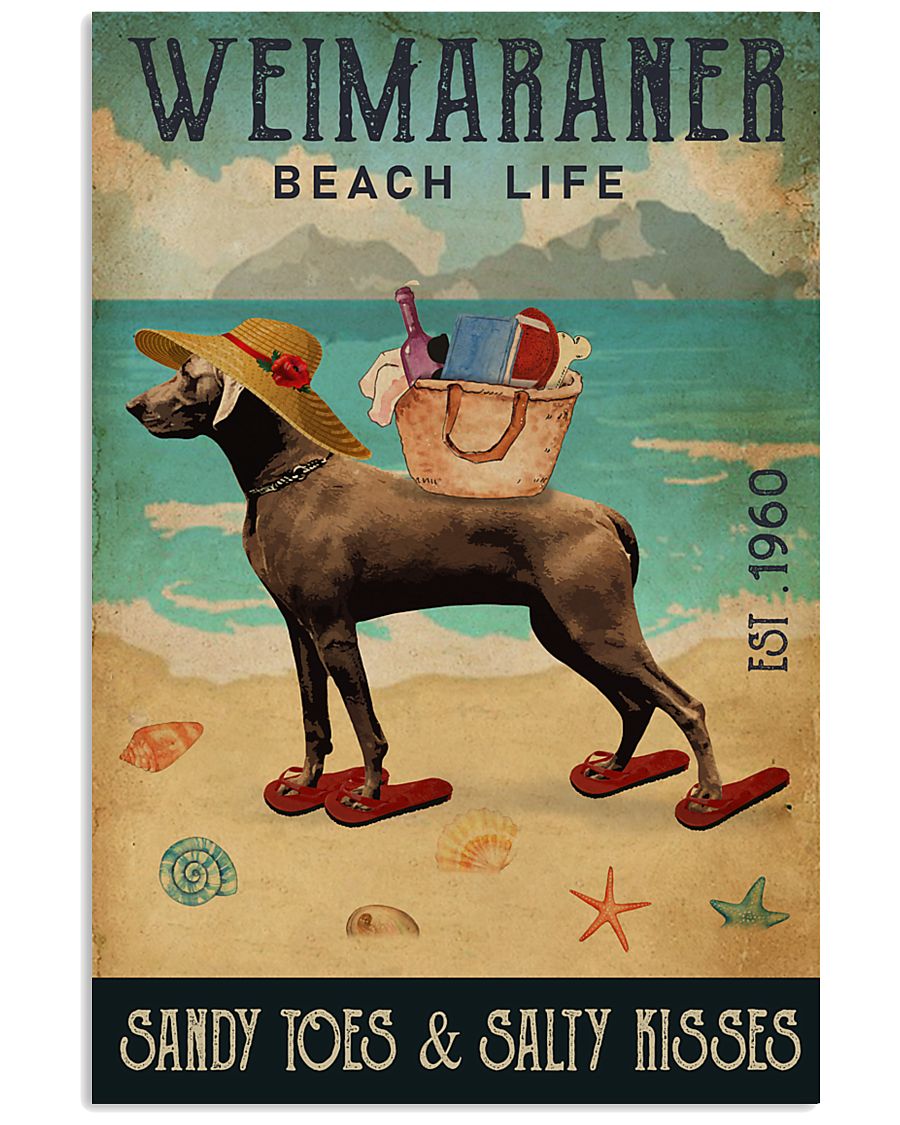 Beach Life Sandy Toes Weimaraner 11x17 Poster