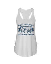 Don't Follow Me I Do Stupid Things Skiing Ladies Flowy Tank tile