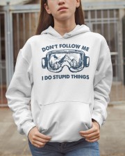 Don't Follow Me I Do Stupid Things Skiing Hooded Sweatshirt apparel-hooded-sweatshirt-lifestyle-07