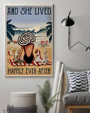 Vintage Beach Lived Happily Dogs Girl 11x17 Poster lifestyle-poster-1