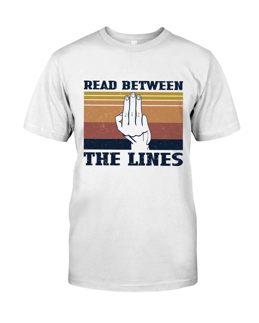 Retro Navy Read Between The Lines - On Sale Classic T-Shirt
