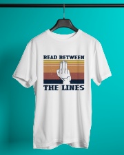 Retro Navy Read Between The Lines - On Sale Classic T-Shirt lifestyle-mens-crewneck-front-3