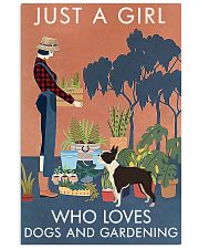 Vintage Just A Girl Loves Gardening Boston Terrier 16x24 Poster front