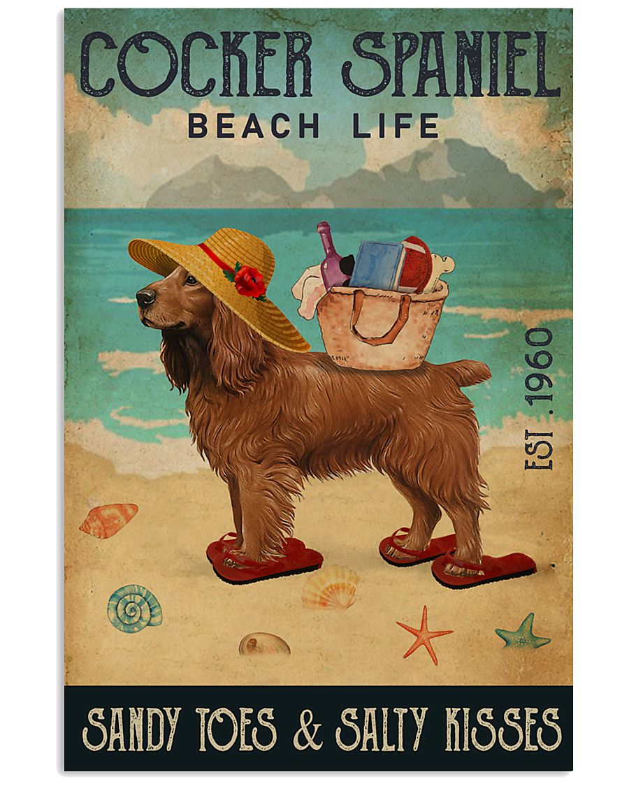 Beach Life Sandy Toes Cocker Spaniel 11x17 Poster