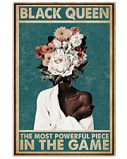 Retro Teal Most Powerful Flower Black 11x17 Poster front
