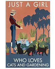 Vintage Just A Girl Loves Gardening And Black Cat 11x17 Poster front
