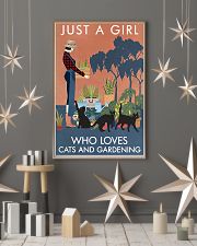 Vintage Just A Girl Loves Gardening And Black Cat 11x17 Poster lifestyle-holiday-poster-1