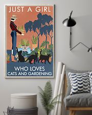 Vintage Just A Girl Loves Gardening And Black Cat 11x17 Poster lifestyle-poster-1