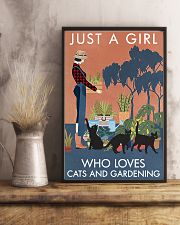 Vintage Just A Girl Loves Gardening And Black Cat 11x17 Poster lifestyle-poster-3